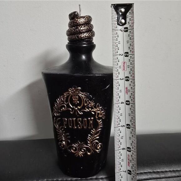 New Halloween Poison Bottle Black Unscented Candle - Picture 5 of 6